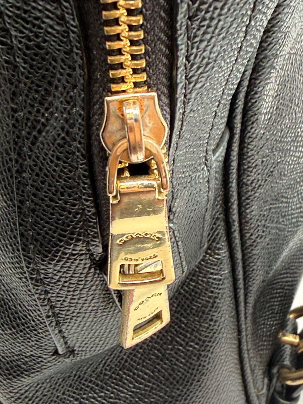 COACH Black Leather Mini Backpack with Front Zip Pocket S16 - Picture 5 of 7